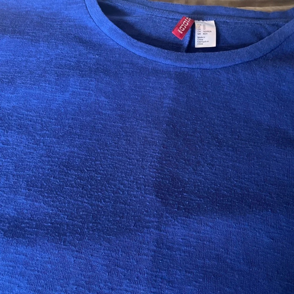 Divided Blue Slub Short Sleeve Crop Top, XS (runs LARGE) - Picture 7 of 10